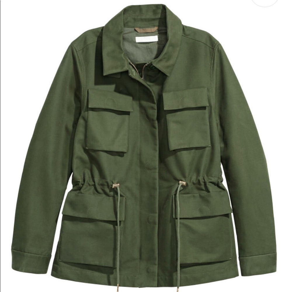 H&M Green 100% Cotton Cargo Jacket